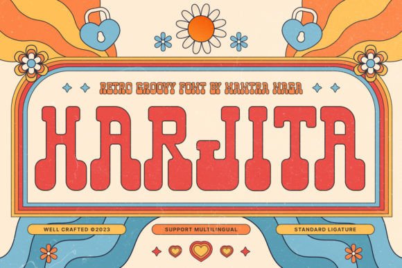 Harjita: Retro Display Font for Business Branding
