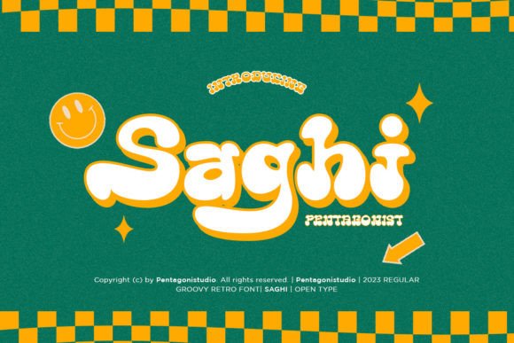 Saghi Font: Retro Groovy Display